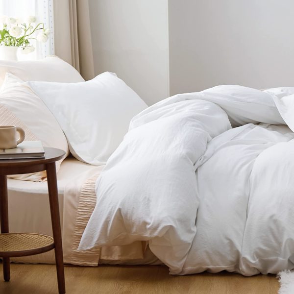 White Duvet Cover King Size 104x90 inches - Image 3