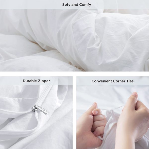 White Duvet Cover King Size 104x90 inches - Image 2