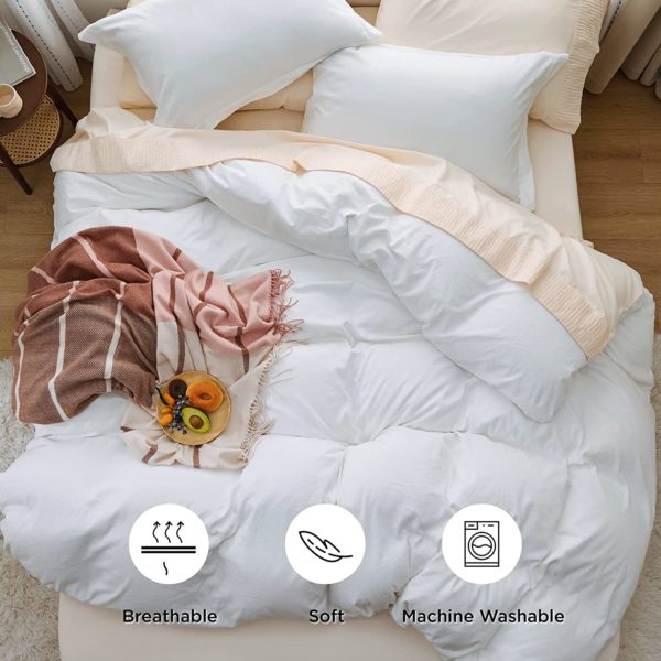 White Duvet Cover King Size 104x90 inches - Image 6