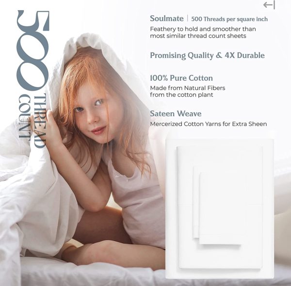 Cotton Sheet White Full Sheets Set - Image 4