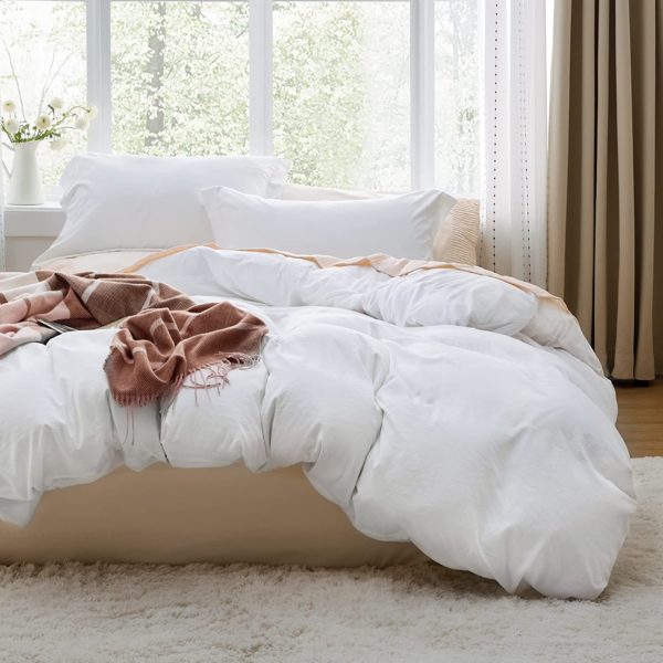 White Duvet Cover King Size 104x90 inches - Image 4