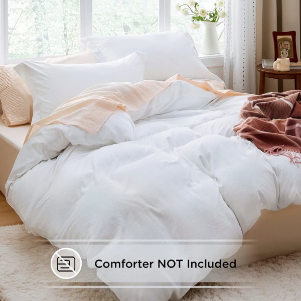 White Duvet Cover King Size 104x90 inches