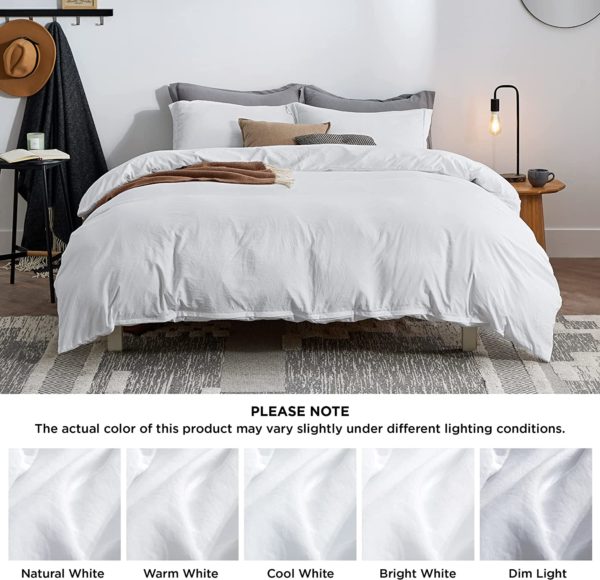 White Duvet Cover King Size 104x90 inches - Image 5