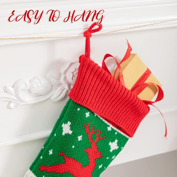 Knit Christmas Stockings Large Rustic Yarn - Image 4