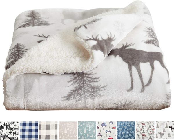 Reversible Sherpa and Fleece Velvet Blanket - Image 5