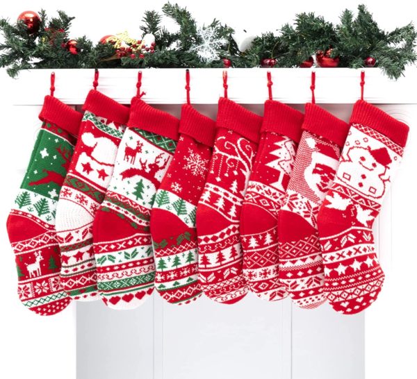 Knit Christmas Stockings Large Rustic Yarn